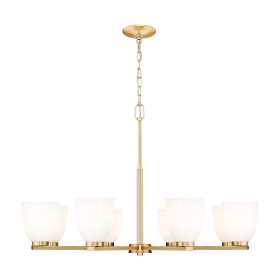 Z-Lite Naya 8 Light Chandelier in Modern Gold color, Steel frame