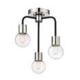 thumbnail image 1 of Z-Lite Neutra 3 Light Clear Glass Steel Semi Flush Mount in Black and Nickel, 1 of 4