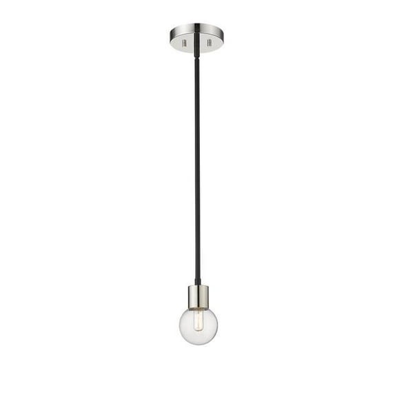 Z-Lite Neutra Clear Glass Steel Mini Pendant in Matte Black and Polished Brass