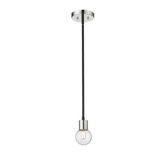 Z-Lite Neutra Clear Glass Steel Mini Pendant in Matte Black and Polished Brass