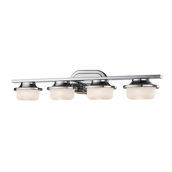 Z-Lite Optum 4 Light Vanity Light in Matte Opal and Chrome