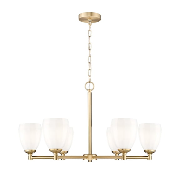 Z-Lite Oren 6 Light Chandelier in Modern Gold color, Steel frame