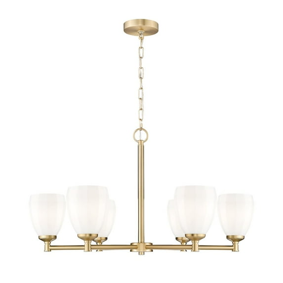 Z-Lite Oren 6 Light Chandelier in Modern Gold color, Steel frame