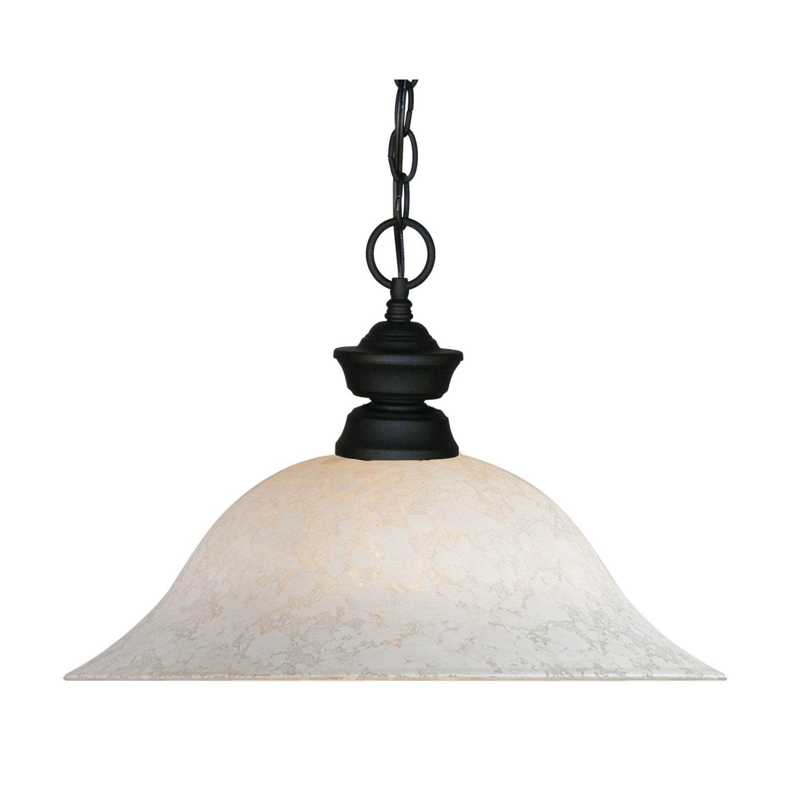 Bronze 16" Glass Pendant Light with White Shade