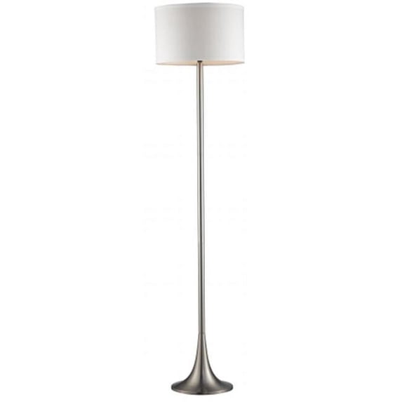 Z-Lite Portable 1-Light Floor Lamp, Brushed Nickel
