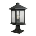 thumbnail image 1 of Z-Lite Portland 1 Light Outdoor Pier Mount Light in Oil Rubbed Bronze, 1 of 2