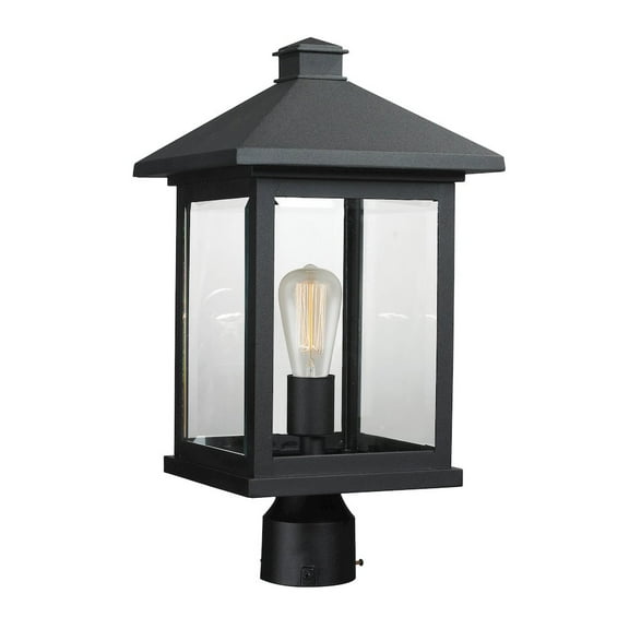 Z-Lite Portland 1 Light Post Mount Light in Black