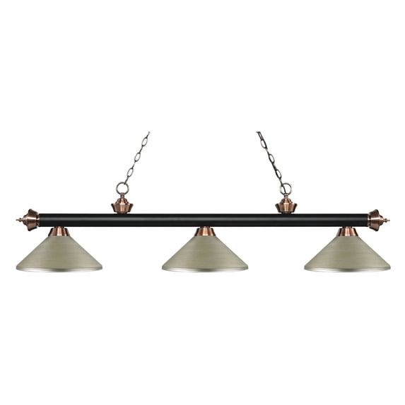 Riviera 3 Light Island/Billiard-Color:Antique Silver