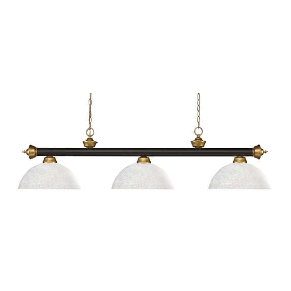 Z-Lite Riviera 3 Light Billiard Light in Bronze and White Linen