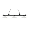 thumbnail image 1 of 200-3MB-AWL14-Z-Lite-Riviera - 3 Light Island/Billiard in Billiard Style - 13.75 Inches Wide by 13 Inches High-Matte Black Finish-White Linen Glass, 1 of 1