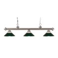thumbnail image 1 of Z-Lite Riviera 3 Lt Billiard Lt, Nickel, Clear Ribbed & Dark Green - 200-3BN-RDG, 1 of 2