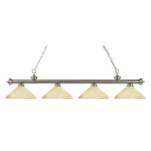 Z-Lite - Riviera - 4 Light Island/Billiard Brushed Nickel Finish with Golden