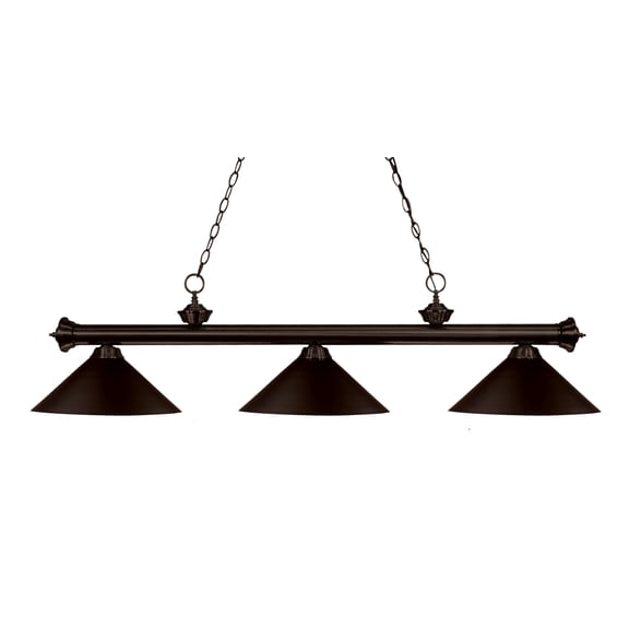 Z-Lite Riviera Bronze Traditional; Classical; Billiard Island Billiard w/ 3 Light 150W - 200-3BRZ-MBRZ