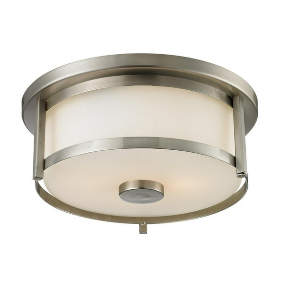 Z-Lite Savannah 2 Light Flush Mount in Brushed Nickel