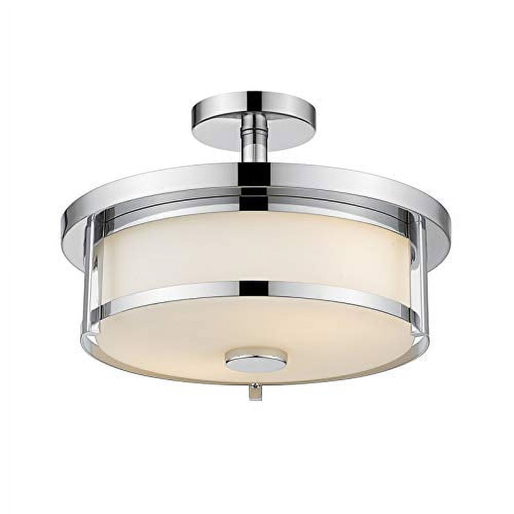 Savannah Chrome and Glass Semi-Flush Mount Ceiling Light