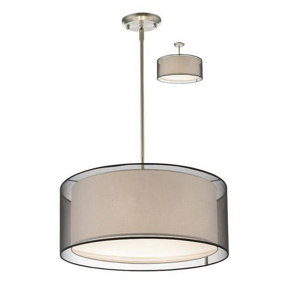 Z-Lite Sedona 3 Light Convertible Pendant in Brushed Nickel