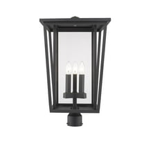 Z-Lite Seoul 3 Light 24" Glass Aluminum Outdoor Lamp Post Fixture in Bronze