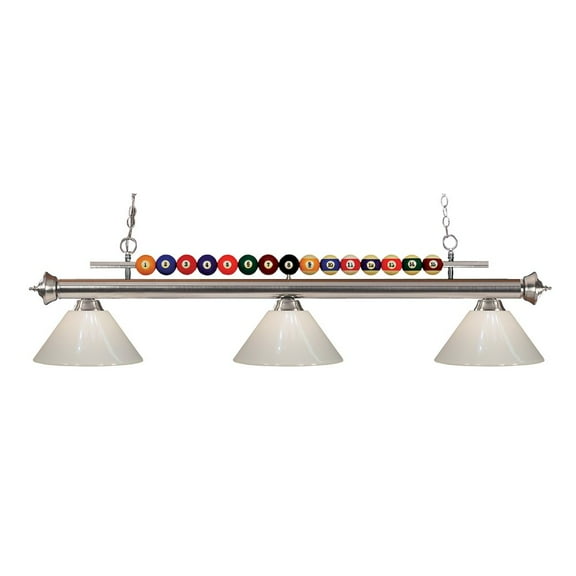 Z-Lite Shark 3 Light Billiard Light in Brushed Nickel