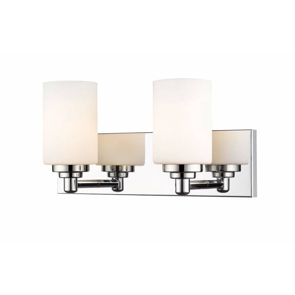 Z-Lite Soledad 2 Light Transitional Glass Steel Vanity Light in Chrome