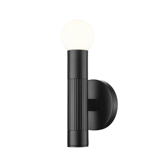 Z-Lite Stari 1 Light Wall Sconce in Matte Black color, Steel frame