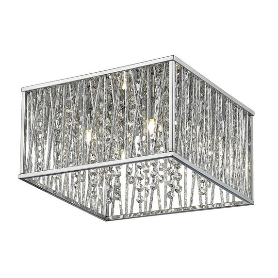Z-Lite Terra 4-Light 11.81-Inch Flush Mount, Chrome