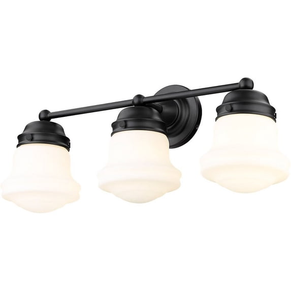 735-3V-MB-Z-Lite-Vaughn - 3 Light Bath Vanity In Transitional Style-9.5 Inches Tall and 22.5 Inches Wide-Matte Black Finish