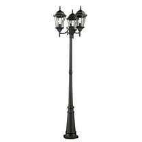 Z-Lite Wakefield Outdoor 3-Light Post Mounted Fixture, Black
