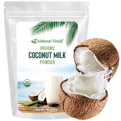 Z Natural Foods Organic Coconut Milk Powder - All-Natural Vegan Dairy-Free Alternative with MCTs - Unsweetened Coconut Creamer for Coffee & Smoothies - Gluten-Free, Non-GMO, 1 lb