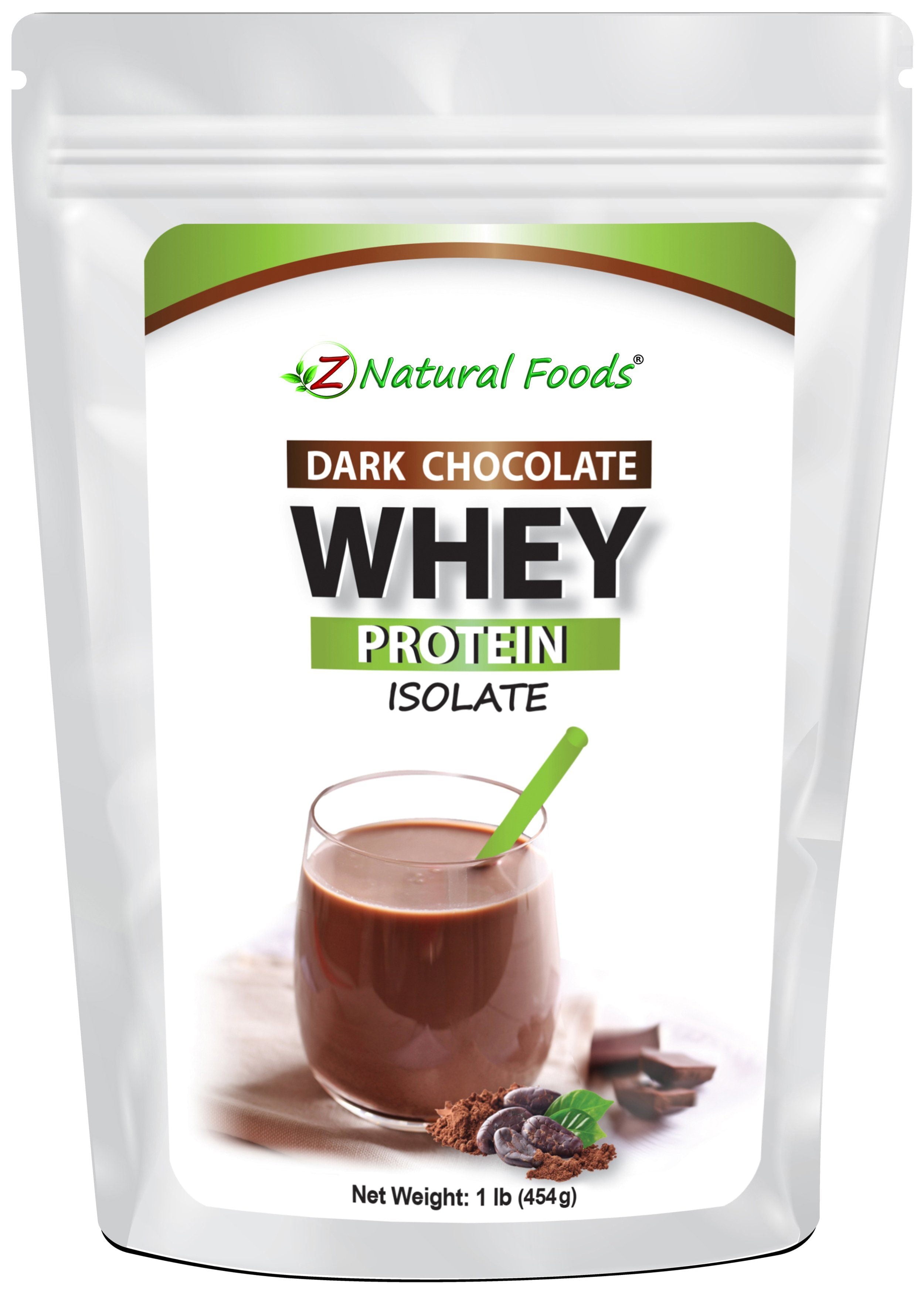 Z Natural Foods Dark Chocolate Whey Protein Isolate, All Natural Protein Powder, 1 lb