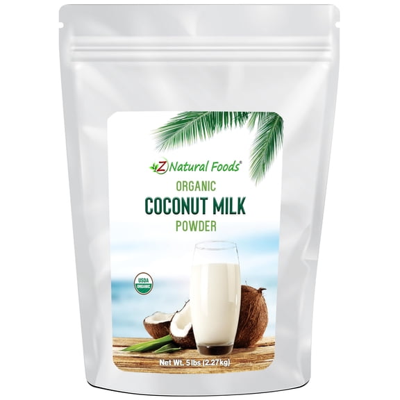 Z Natural Foods Organic Coconut Milk Powder - All-Natural Vegan Dairy-Free Alternative with MCTs - Unsweetened Coconut Creamer for Coffee & Smoothies - Gluten-Free, Non-GMO, 5 lbs