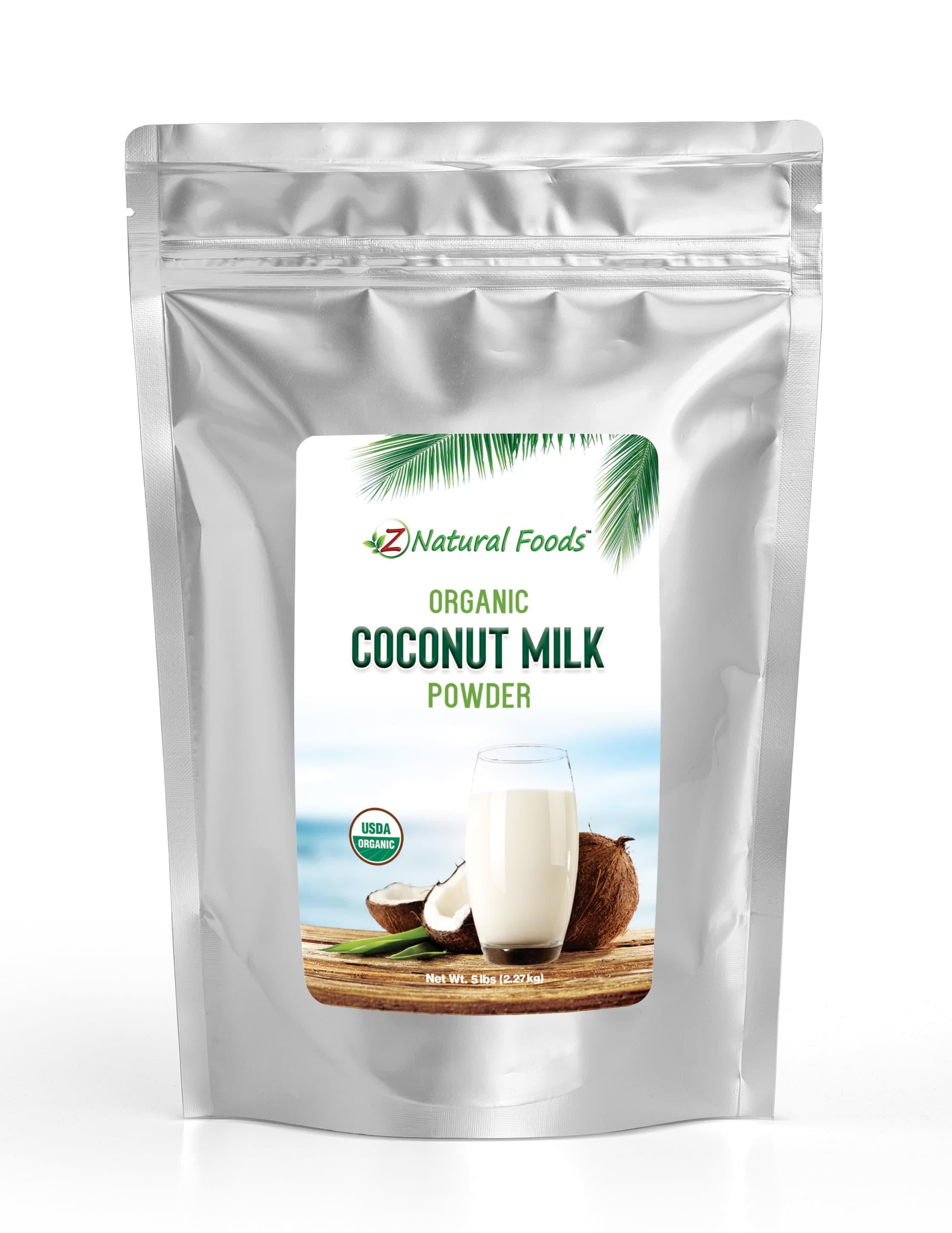 Z Natural Foods Organic Coconut Milk Powder, All Natural Creamer & Dairy Alternative, Vegan, Gluten-Free, Keto-Friendly, Great in Coffee, Smoothies & Recipes, Non GMO, 5 lb