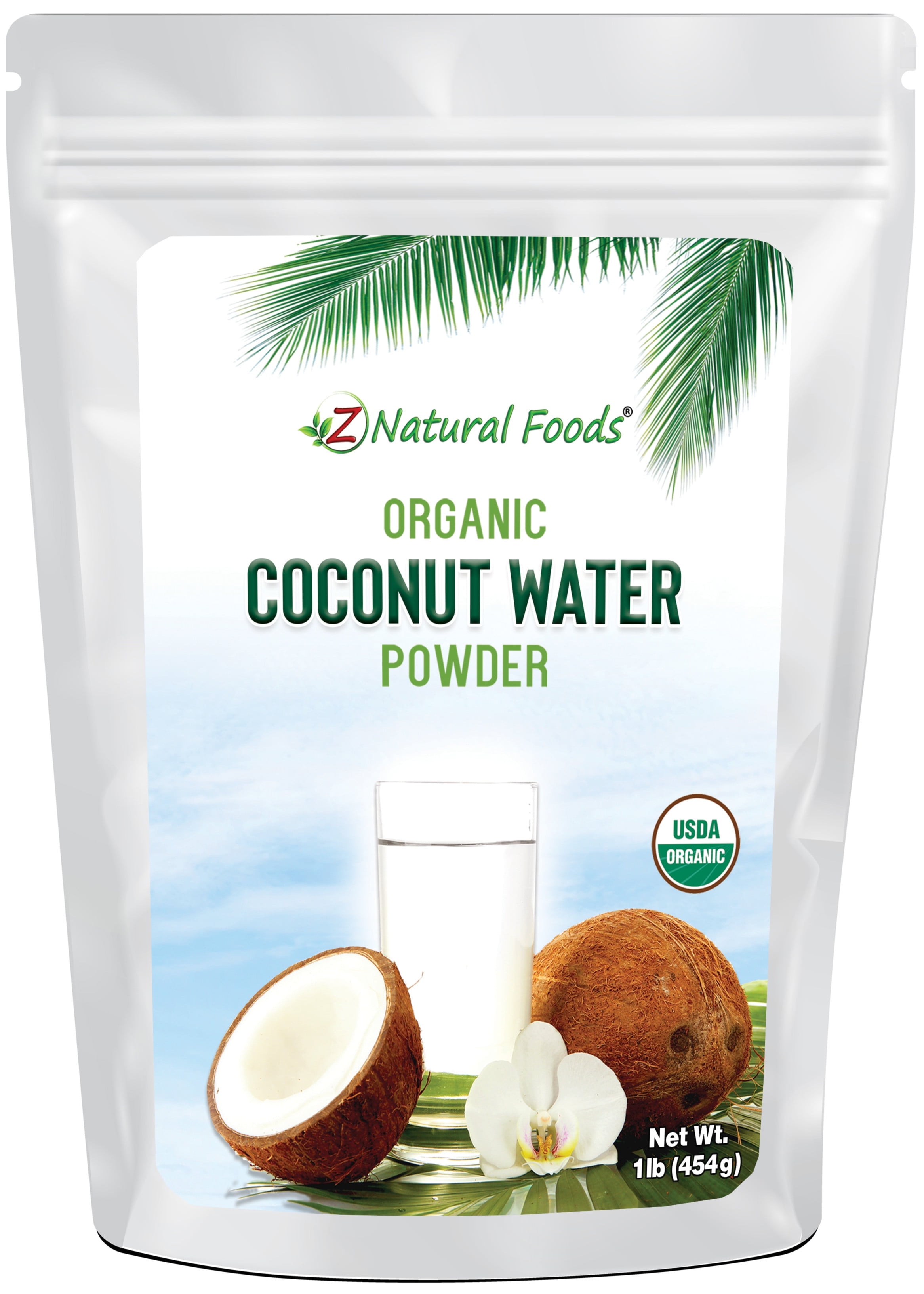 Z Natural Foods Organic Coconut Water Powder, Energy and Electrolyte, Sweet and Delicious, Perfect Pre or Post Workout Drink Mix, Vegan, Gluten-Free, Non-GMO, Kosher, 1 lb