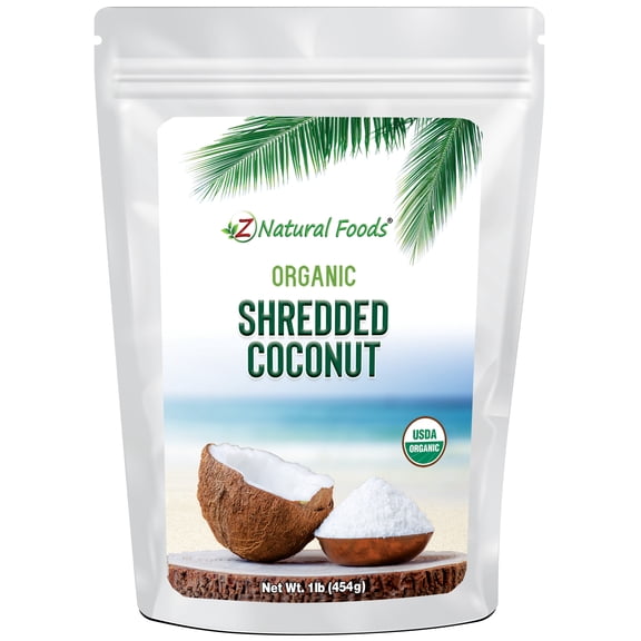 Z Natural Foods Organic Shredded Coconut, Macaroon Cut Coconut, 1 lb
