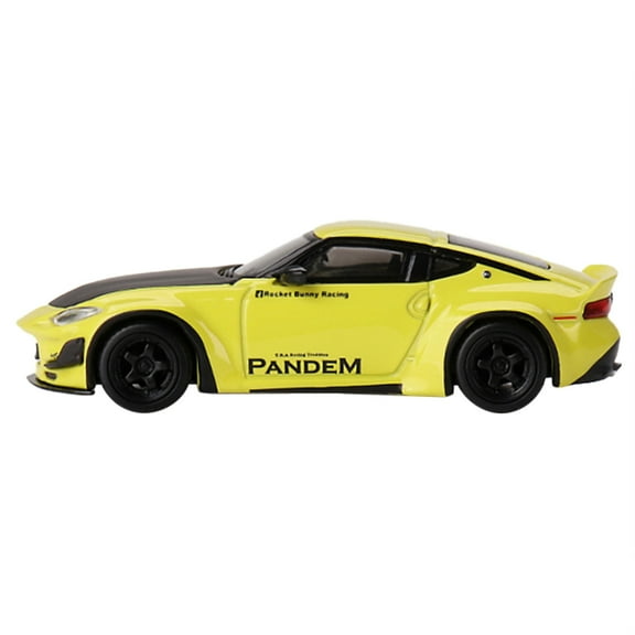 Z "Pandem" Ikazuchi Yellow with Carbon Hood Limited Edition to 4800 pieces Worldwide 1/64 Diecast Model Car by Mini GT
