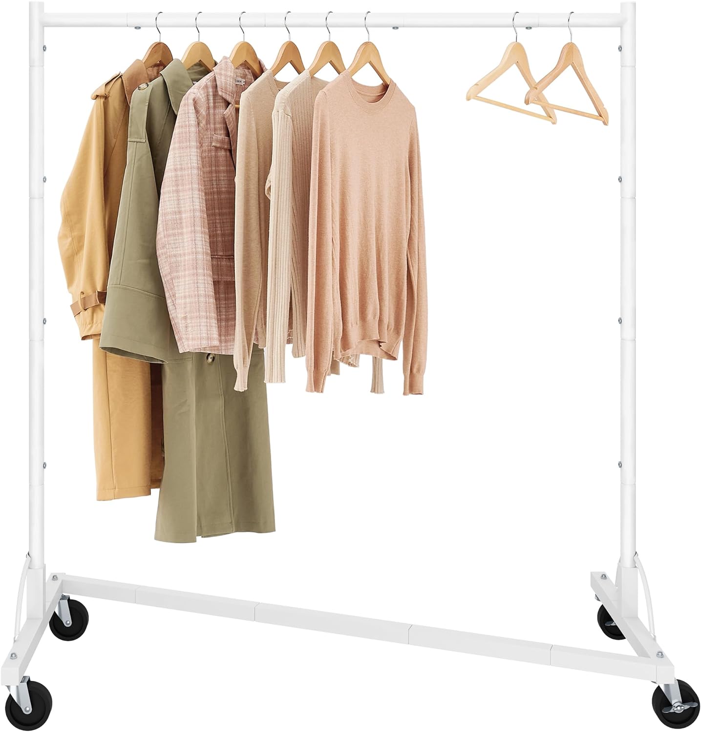 Z Rack, Rolling Clothing Racks with ZBase, Heavy Duty Garment Rack