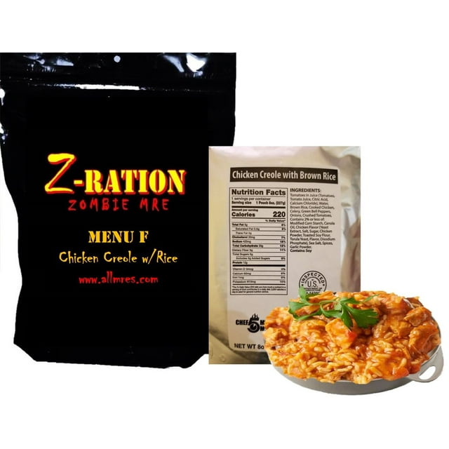 Z-Ration – Menu F MRE Ready to Eat Chicken Creole with Rice: A ...