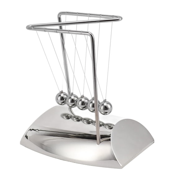 Z-Shape Metal Pendulum Balance Ball Toy Physics Science Kinetic Energy Conservation Swing Spheres Desktop Art Office Decor (7.5 x 7.5 x 5.1 Inches / 19 x 19 x 13 cm)
