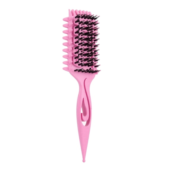 Z Shaped Hollow Out Curly Hair Styling Brush with Spring Bounce and Tail Comb Design for Defining Large Waves and Detangling Hair