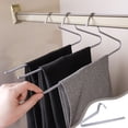 thumbnail image 1 of Z Shaped Pants Hanger - Heavy Duty Iron Space Saving Organizer, Closet Storage Solution, Non-slip Design for Multiple Pairs, 1 of 6
