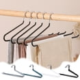 thumbnail image 1 of Z Shaped Pants Hanger Heavy-Duty Iron Stainless Steel Core | Space-Saving Non-Slip Clothes Rack | Quick Access One-Side Opening | 36.5x14.5x1cm | Black/Gray/White/Green | 1 Pack, 1 of 6