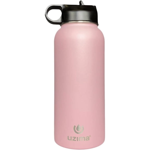 Z-Source Filtered Water Bottle for Hiking, Backpacking, Camping, and Travel. Large 32oz Capacity with Double-Walled Stainless Steel Exterior.