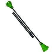 Z-Stix Juggling Flower Sticks-Devil Stick and 2 Hand Sticks, High Quality, Beginner Friendly - UV Reactive Sport Line Black Stick with UV Green Flowers