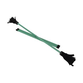 Z-Stix Professional Juggling Flower Sticks/Devil Sticks and 2 Hand Sticks, High Quality, Beginner Friendly - Solid Series (Banshee, Green)