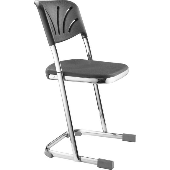 Z-Stool Black Seat Blow Molded Chrome Frame with Adjustable Backrest