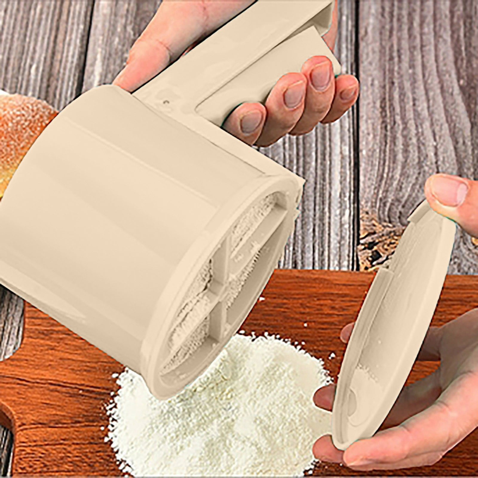 Z Strain Household Baking Flour Sieve Sugar Powder Sieve Semi Automatic Hand Held Cup Filter