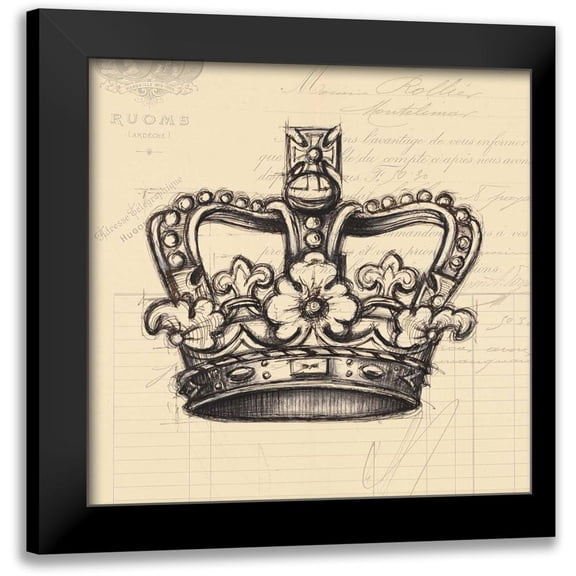 Z Studio 12x12 Black Modern Framed Museum Art Print Titled - Documented Royalty