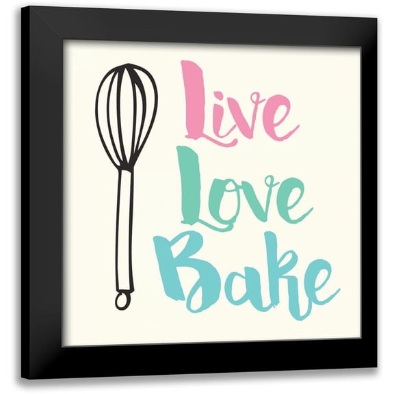 Z Studio 12x12 Black Modern Framed Museum Art Print Titled - Live Love Bake