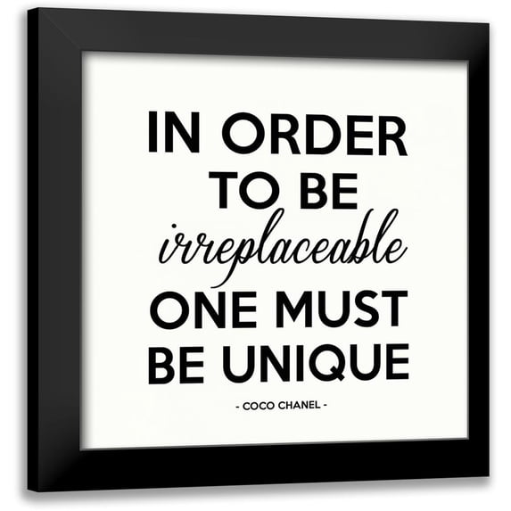 Z Studio 15x15 Black Modern Framed Museum Art Print Titled - One Must Be Unique