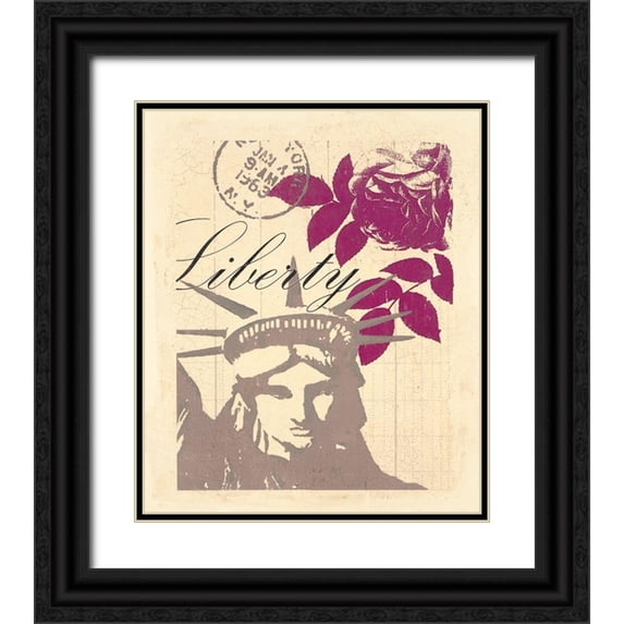 Z Studio 20x23 Black Ornate Wood Framed with Double Matting Museum Art Print Titled - WORLD TOUR LIBERTY