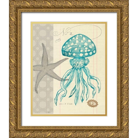 Z Studio 20x24 Gold Ornate Wood Framed with Double Matting Museum Art Print Titled - Sea Life 3